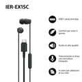 Miniatyrbild 2 av 6: In-ear hörlurar - SONY - IER-EX15C - USB-C - Svart - Inbyggd mikrofon