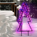 Miniatyrbillede 1 af 6: Lysende juletræ til plantning H140cm 140 LED RGB 48 effekter Wonder fjernbetjening Lotti