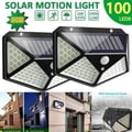 Miniatyrbild 1 av 4: 2-pack 100 LED utomhussolljus Rörelsesensor Vägglampa