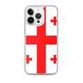 Miniatyrbild 1 av 2: Telefonfodral – Georgiens flagga – Kompatibel med iPhone 14 Pro Max – Mjuk fodral – Slitstark och Stöttålig - Silikon - Pixelforma