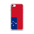 Miniatyrbild 1 av 2: Telefonfodral – Samoa flagga – Kompatibel med iPhone 8 Plus – Mjukt fodral – Slitstarkt och stötsäkert – Silikon – Pixelforma