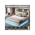 Miniatyrbillede 3 af 6: Lit - MUVOE - 140 x 200 cm - Polstret - USB-port - LED-lysbånd
