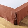Miniatyrbild 1 av 2: Cache-sommier "Gaïa" alla dimensioner "Gaze de Coton" - Gaïa Terracotta - 160 x 200 cm - Gaia Terracotta -