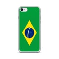 Miniatyrbild 1 av 2: Telefonfodral - PIXELFORMA - iPhone 7 - Brasiliansk flagga - Transparent plast - TPU baksida