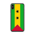 Miniatyrbild 1 av 2: Mobilskal – São Tomé och Príncipe flagga – Kompatibel med iPhone X – Flexibelt fodral – Slitstarkt och Stötsäkert – Pixelforma