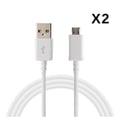 Miniatyrbild 1 av 2: Kabel för Huawei Y7P - Y6P - Y5P - P40 Lite E - P Smart 2020 - P Smart 2019 - Mikro USB Vit 1 Meter [LOT 2] Phonillico®