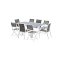 Miniatyrbild 3 av 6: Trädgårdsmöbler Set Modulo T 4 / 8 + F 4 + C 4 Vitt glasdekoration Wilsa Garden