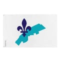 Miniatyrbild 1 av 3: Bas-Saint-Laurent-flagga – 96 x 144 cm – Hållbar polyester – 2 metallöglor – Inomhus-/utomhusbruk – Pixelforma