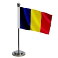 Miniatyrbild 1 av 3: Tchads flagga – 14 x 21 cm – Polyester – Stålfäste – Pixelforma
