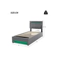 Miniatyrbillede 5 af 6: Polstret seng - MUVOE - 90 x 200 cm - USB - LED-belysning - Opbevaringsplads