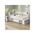 Miniatyrbillede 3 af 6: Seng simple - MUVOE - 90x200 cm - Hvid - Multifunktionel - Med skuffer