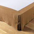 Miniatyrbild 1 av 2: Cache-sommier "Gaïa" alla dimensioner "Gaze de Coton" - Gaïa Camel - 180 x 200 cm - Gaia Camel -