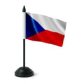 Miniatyrbild 1 av 3: Bordflagga för Tjeckien – 14 x 21 cm – Polyester – Bas i Svart Plast – Pixelforma