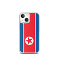 Miniatyrbild 1 av 2: Telefonskal – Nordkoreas flagga – Kompatibel med iPhone 13 mini – Mjukt fodral – Stötsäkert och slitstarkt – Pixelforma