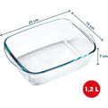 Miniatyrbild 3 av 5: Plat luftfritös - PYREX - 1450143 - Rektangulär - I borosilikatglas - 23 x 15 cm