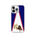 Miniatyrbild 1 av 2: Telefonfodral – Amerikanska Samoa flagga – Kompatibel med iPhone 13 Pro – Smpelt fodral – Stöttålig och chockresistent – Silikon – Pixelforma