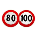 Miniatyrbild 1 av 2: EU-godkänd Speed Limit Sticker, 80 och 100 km/h