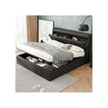 Miniatyrbillede 4 af 5: Lit - MUVOE - 140x200 - Polstret - Seng med opbevaring - Sort