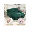 Miniatyrbillede 3 af 6: Cloud Couch moderne sovesofa i fløjl med 3 bløde puder i smaragdgrøn.