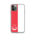 Miniatyrbild 1 av 2: Telefonfodral – Singaporeflagga – Kompatibel med iPhone 11 Pro – Mjuk fodral – Slitstark och stötabsorberande – Silikon – Pixelforma