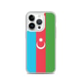 Miniatyrbild 1 av 2: Mobilskal – Azerbajdzjans flagga – Kompatibel med iPhone 14 Pro – Mjukt fodral – Slitstarkt och stötdämpande – Silikon – Pixelforma