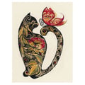 Miniatyrbild 1 av 2: Korsstygnsset Ugn - Katt 23x34 cm
