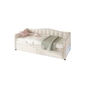 Miniatyrbillede 2 af 6: Dagbed - Minimalistisk - 90x200 cm - Beige - Sengeklapseng - Justerbart LED-lys