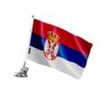 Miniatyrbild 1 av 3: Stång med Sugpropp – Serbiens Flagga – 27 x 35 cm – Polyester – Rostfritt Stål – Pixelforma