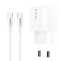 Miniatyrbild 2 av 5: USB C Vägghybrider - BWOO - 20W - Power Delivery - 1m Kabel - Vit