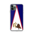 Miniatyrbild 1 av 2: Telefonfodral – Amerikanska Samoa Flagga – Kompatibel med iPhone 11 Pro – Mjuk Fodral – Slitstark och Stötsäker - Silikon - Pixelforma
