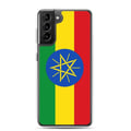 Miniatyrbild 1 av 2: Mobilskal – Etiopiens flagga – Kompatibel med Samsung Galaxy S21 Ultra – Mjuk etui – Stötsäker och slitstark – Pixelforma