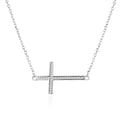 Miniatyrbild 1 av 2: Halsband - AGATO - Kors - Silver 925 - Kubisk Zirkon - Längd 42 cm justerbar