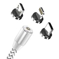 Miniatyrbild 4 av 5: Magnetkabel 3-i-1 USB-C / Lightning / Micro-USB till USB-A 1m Silver