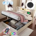 Miniatyrbillede 1 af 6: Opbevaringsseng - 160x200 - LED-belysning - USB-port - Moderne design