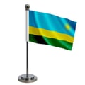 Miniatyrbild 1 av 3: Rwandas flagga – 14 x 21 cm – Polyester – Sockel i rostfritt stål – Pixelforma