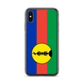 Miniatyrbild 1 av 2: Mobilskal – Nya Kaledoniens flagga – Kompatibel med iPhone XS – Mjuk fodral – Slitstarkt och stötresistent – Pixelforma