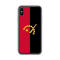 Miniatyrbild 1 av 2: Telefonskal – Angolas flagga – Kompatibel med iPhone X – Flexibelt fodral – Stöttåligt och chockresistent - Silikon - Pixelforma