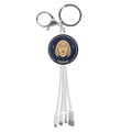 Miniatyrbild 1 av 5: 3-i-1-kabel - AVIZAR - YELLO KOKO - Micro-USB/USB-C/Lightning - Nyckelring - 15 cm