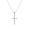 Miniatyrbild 1 av 2: Halsband - AGATO - Kors - Sterlingsilver 925 - Kubisk zirkon - Justerbar längd 42 cm