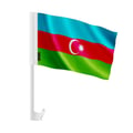Miniatyrbild 1 av 2: Azerbajdzjans Bilflagg – 14 x 21 cm – Polyester Tyg – Fäste på Fönster – 20 stycken – Pixelforma