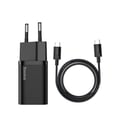 Miniatyrbillede 1 af 6: Lader - BASEUS - TZCCSUP-L01 - Indendørs - 1 USB-C-port - Hurtig opladning - Sort