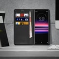 Miniatyrbild 4 av 4: Folioetui - AVIZAR - Sony Xperia 5 - Äkta läder - Videostativ - 3 kortfickor