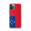 Miniatyrbild 1 av 2: Telefonfodral – Samoa Flagga – Kompatibel med iPhone 11 Pro – Mjuk Fodral – Slitstark och Stötsäker - Silikon - Pixelforma