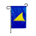 Miniatyrbild 1 av 3: Tokelaus trädgårdsflagga – 32 x 47,5 cm – Hållbar polyester – Format horisontellt – Utomhus – Pixelforma