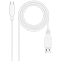 Miniatyrbild 1 av 2: NANOCABLE 10.01.4001-W - USB 3.1-kabel, Gen2 10 Gbps 3A, USB-C hane till USB-A hane, Vit, 1 m