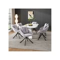 Miniatyrbillede 4 af 6: Spisestol - MUVOE - Drejelig - Grå velour - Ergonomisk - Moderne design
