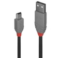 Miniatyrbild 1 av 2: USB 2.0 typ A till Mini-B-kabel - LINDY - Anthra Line - 0,5 m - Dubbelskärmade, guldpläterade kontakter