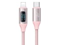 Miniatyrbild 1 av 2: 30W Typ-C till Lightning laddningskabel 1.2m Modell Display BD med rosa LED-skärm