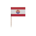 Miniatyrbild 1 av 3: Tandpetare Fransk Polynesiens flagga - 10 cm - 100 stycken - Självhäftande plast - Bambustick - Pixelforma