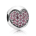 Miniatyrbild 2 av 2: Berlock - PANDORA - 791053CZS - 925 silver - Pavé hjärta - Rosa zirkoner